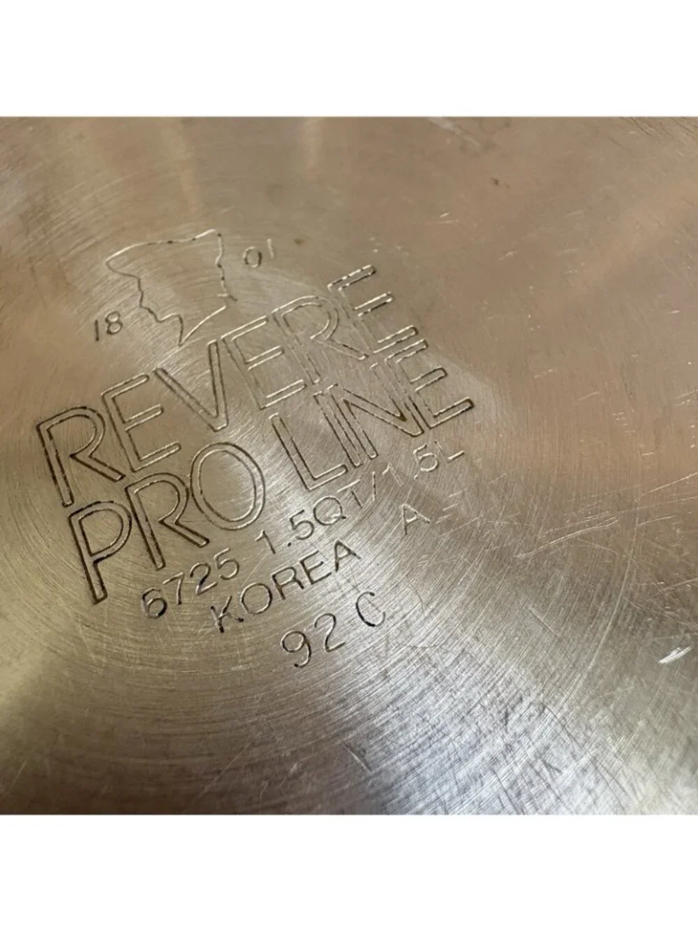 1801 Revere Ware PRO-LINE Stainless 1.5Qt Copper Core Saucepan Pot w/Lid 6725
